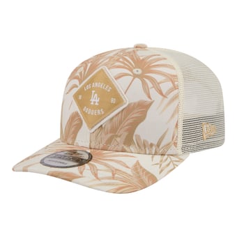 Men's New Era  Tan Los Angeles Dodgers Tonal Palm COOLERA 9SEVENTY Adjustable Trucker Hat