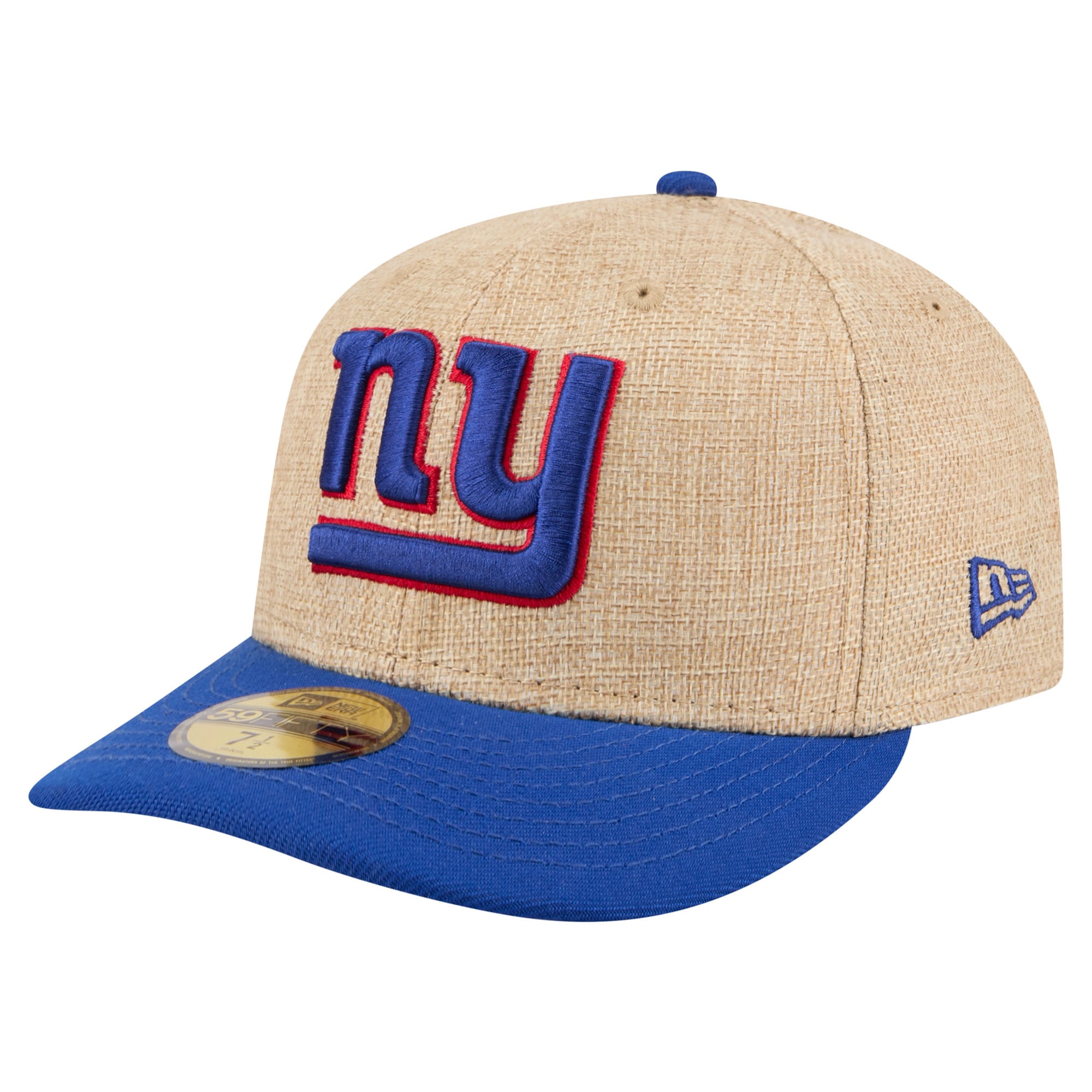 Men’s New Era Natural/Royal New York Giants Pre-Curved Twine 59FIFTY Fitted Hat