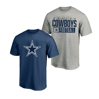 Men's Fanatics  Heather Gray/Navy Dallas Cowboys Big & Tall 2-Pack T-Shirt Set