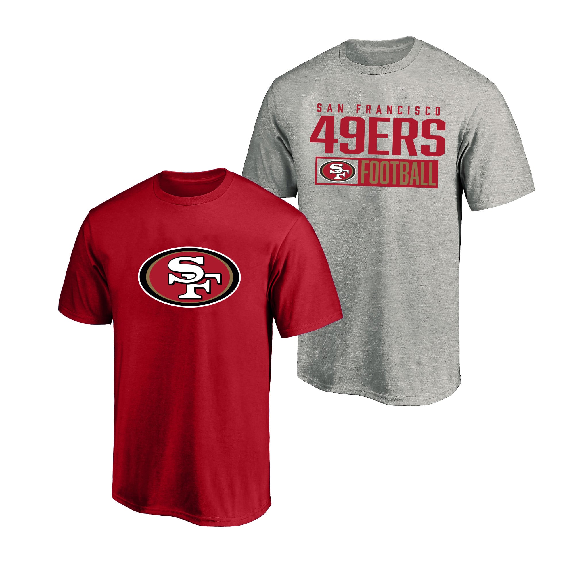 Men's Fanatics  Heather Gray/Scarlet San Francisco 49ers Big & Tall 2-Pack T-Shirt Set