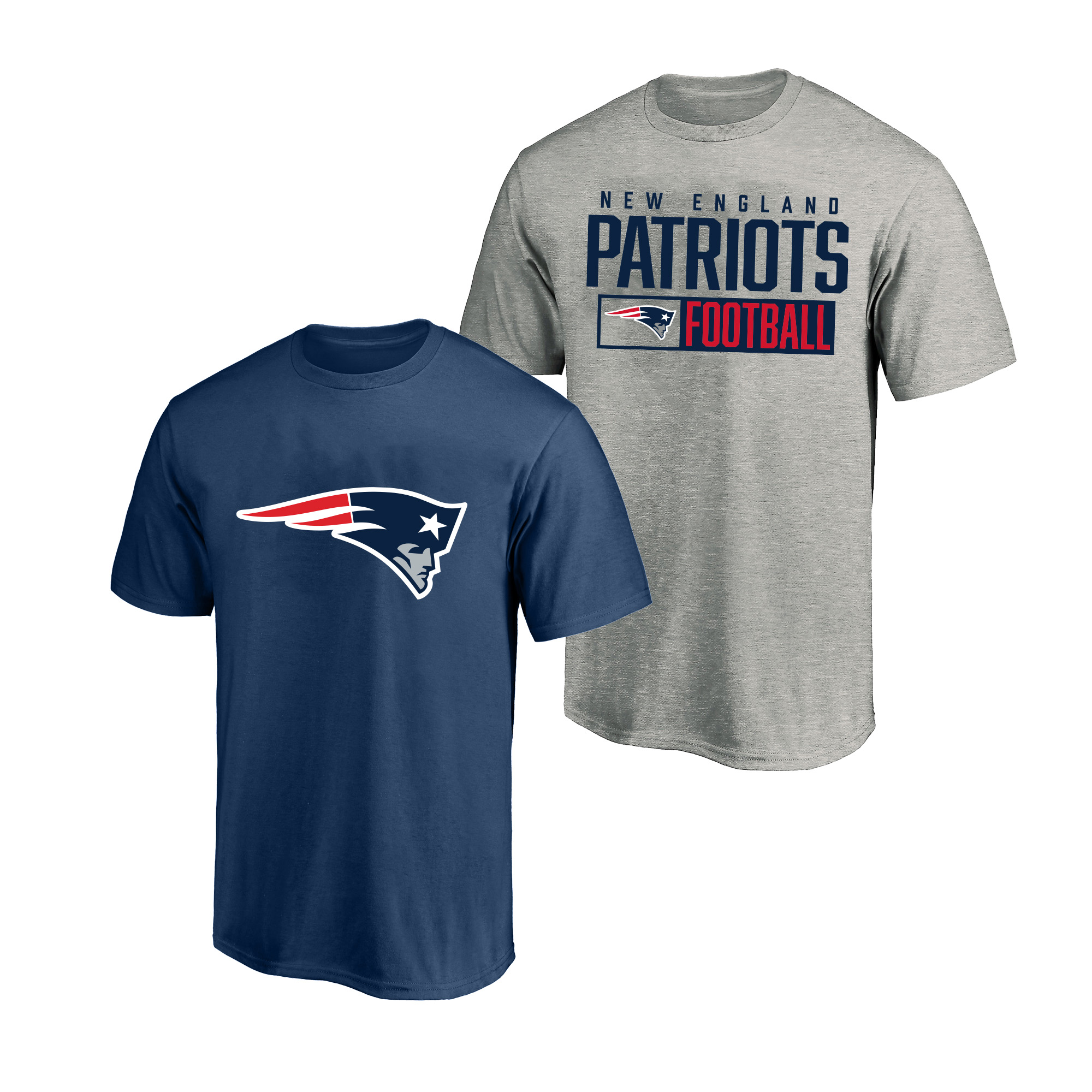 Men's Fanatics  Heather Gray/Navy New England Patriots Big & Tall 2-Pack T-Shirt Set