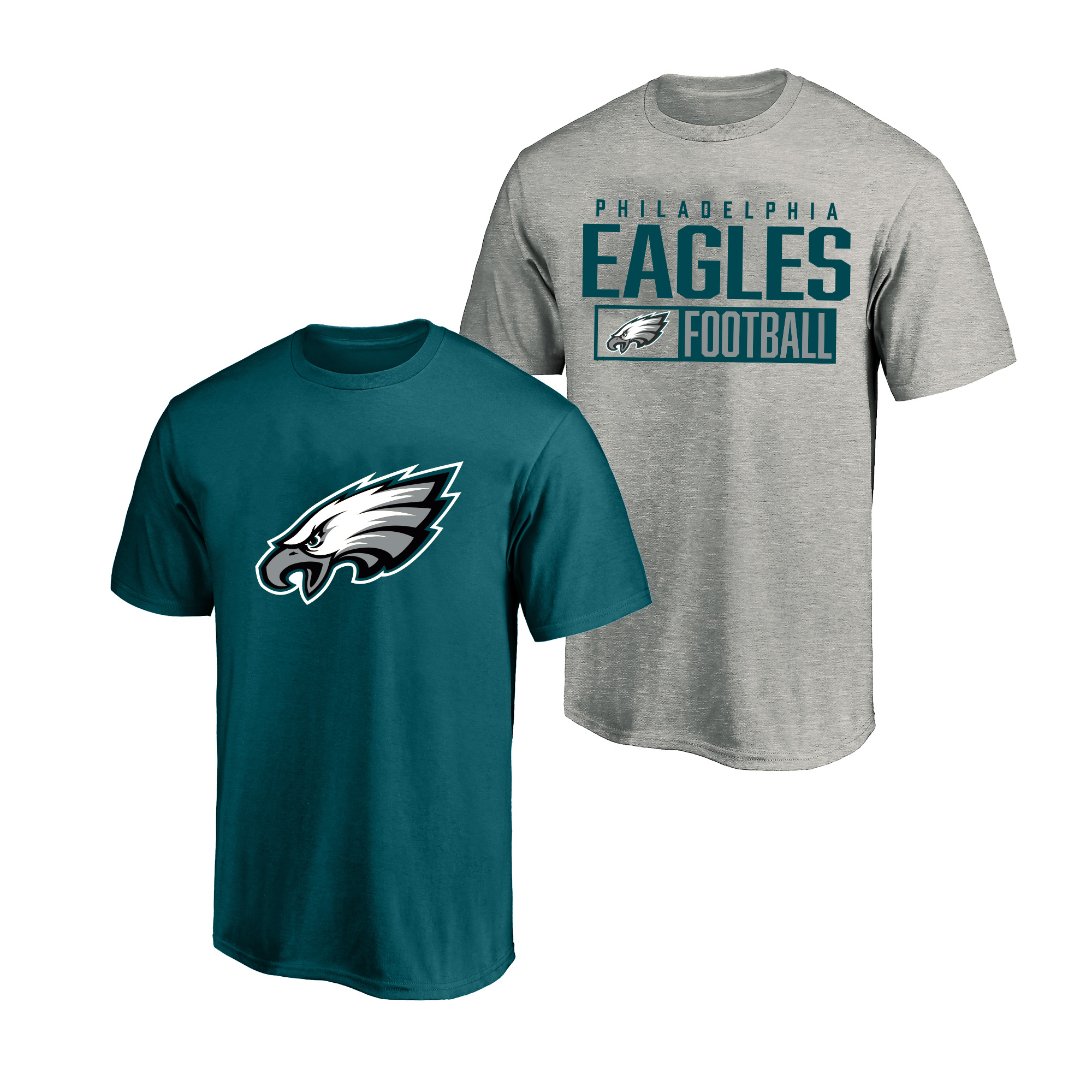 Men's Fanatics  Heather Gray/Midnight Green Philadelphia Eagles Big & Tall 2-Pack T-Shirt Set