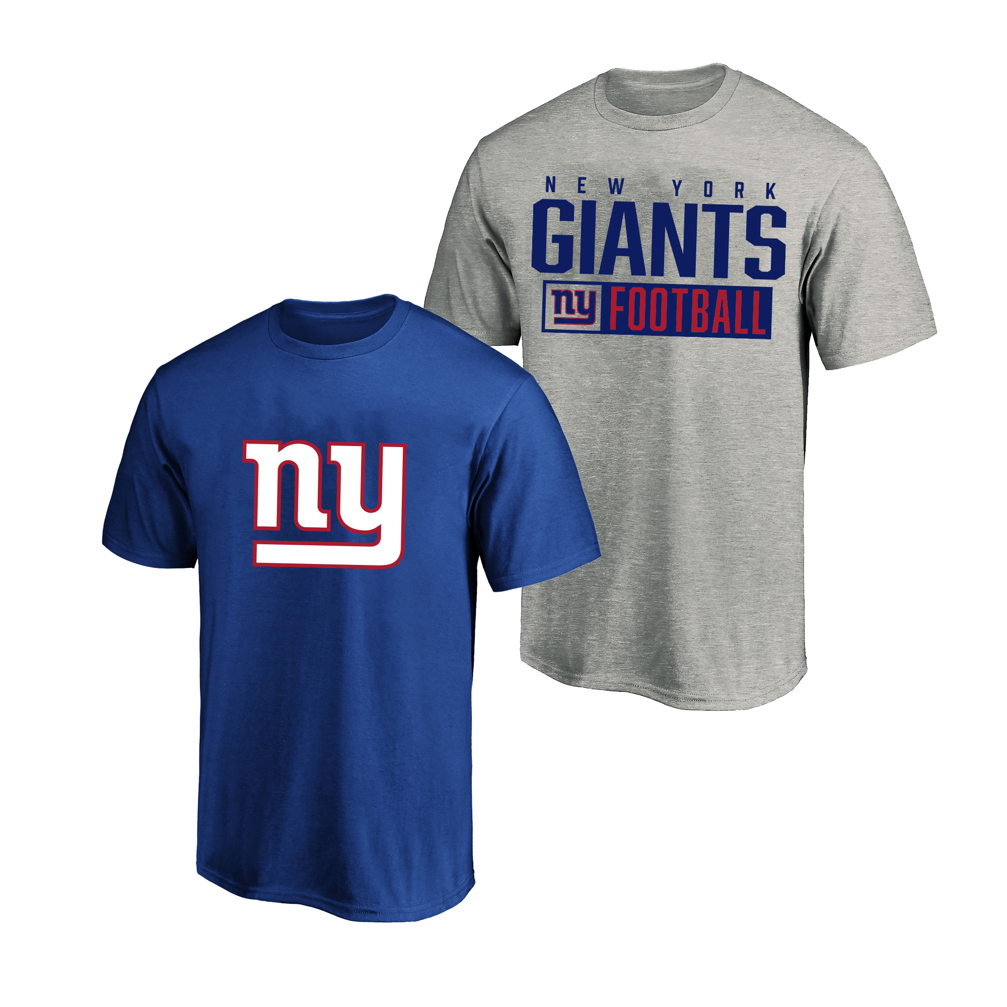 Men's Fanatics  Heather Gray/Royal New York Giants Big & Tall 2-Pack T-Shirt Set