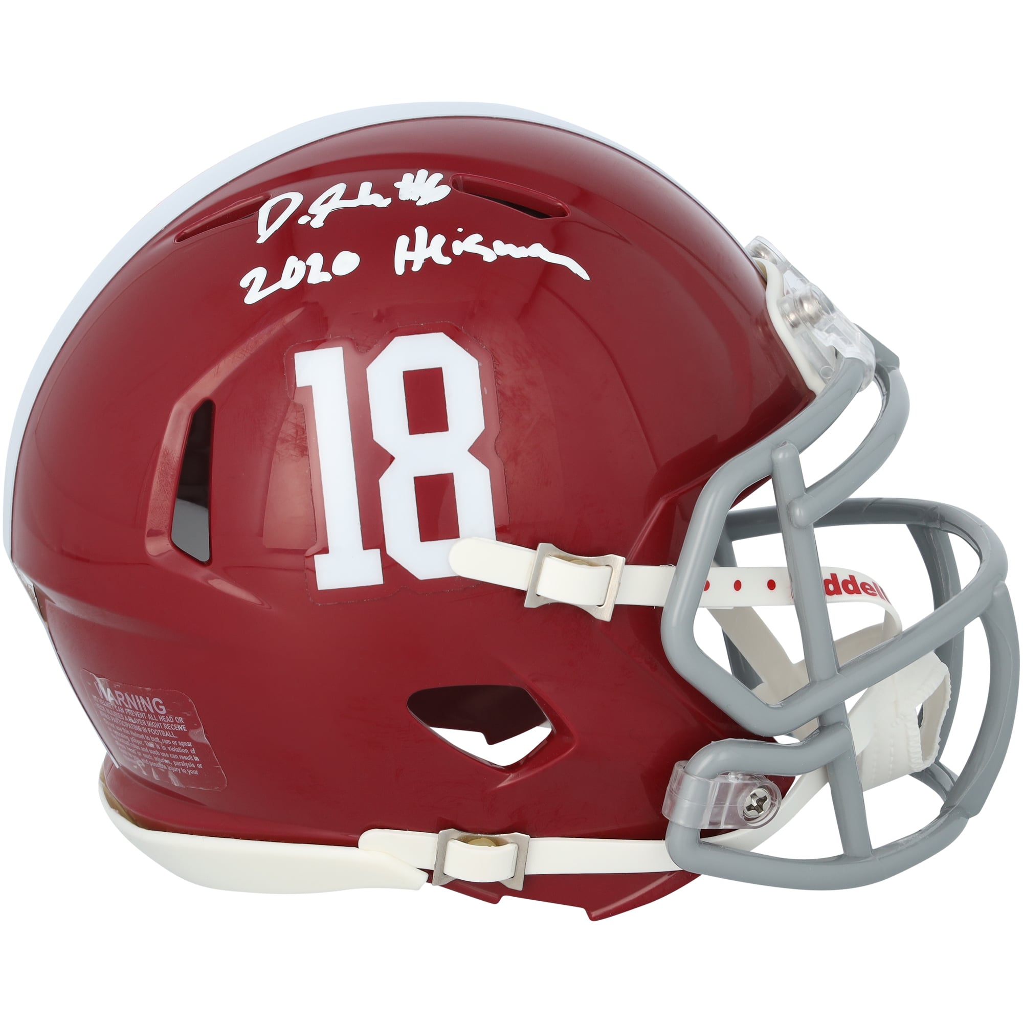 DeVonta Smith Alabama Crimson Tide Autographed Riddell Speed Mini Helmet with "2020 Heisman" Inscription