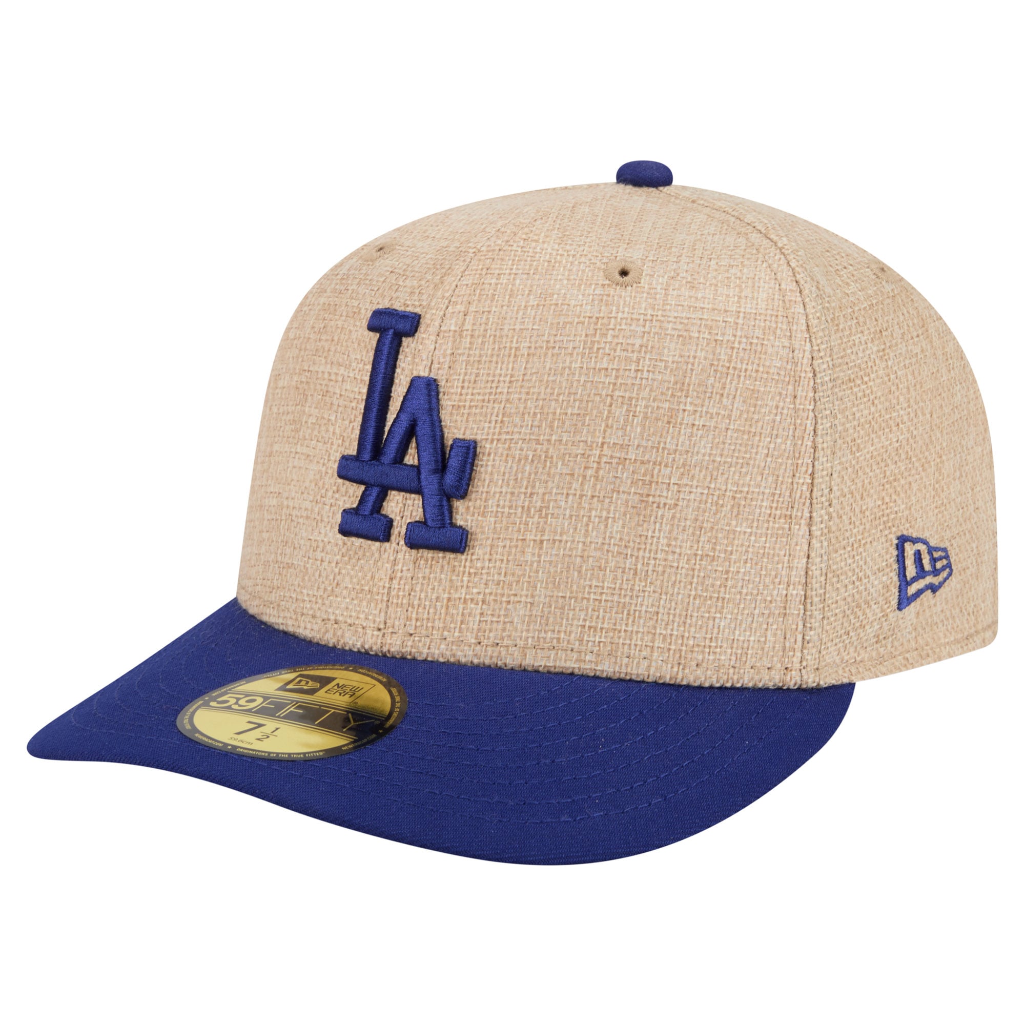 Men's New Era  Natural/Royal Los Angeles Dodgers Twine 59FIFTY Fitted Hat