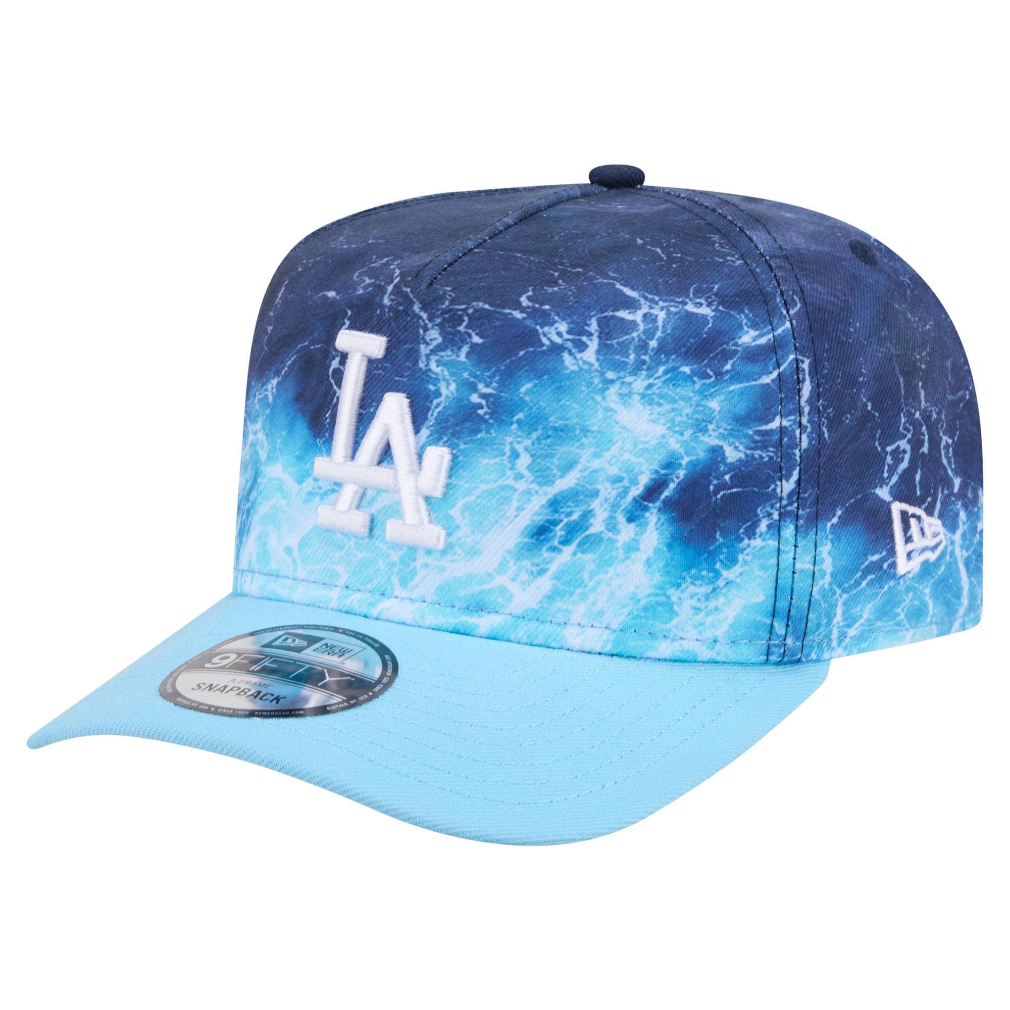 Men's New Era  Light Blue Los Angeles Dodgers Deep Water Pre-Curved 9FIFTY A-Frame Snapback Hat