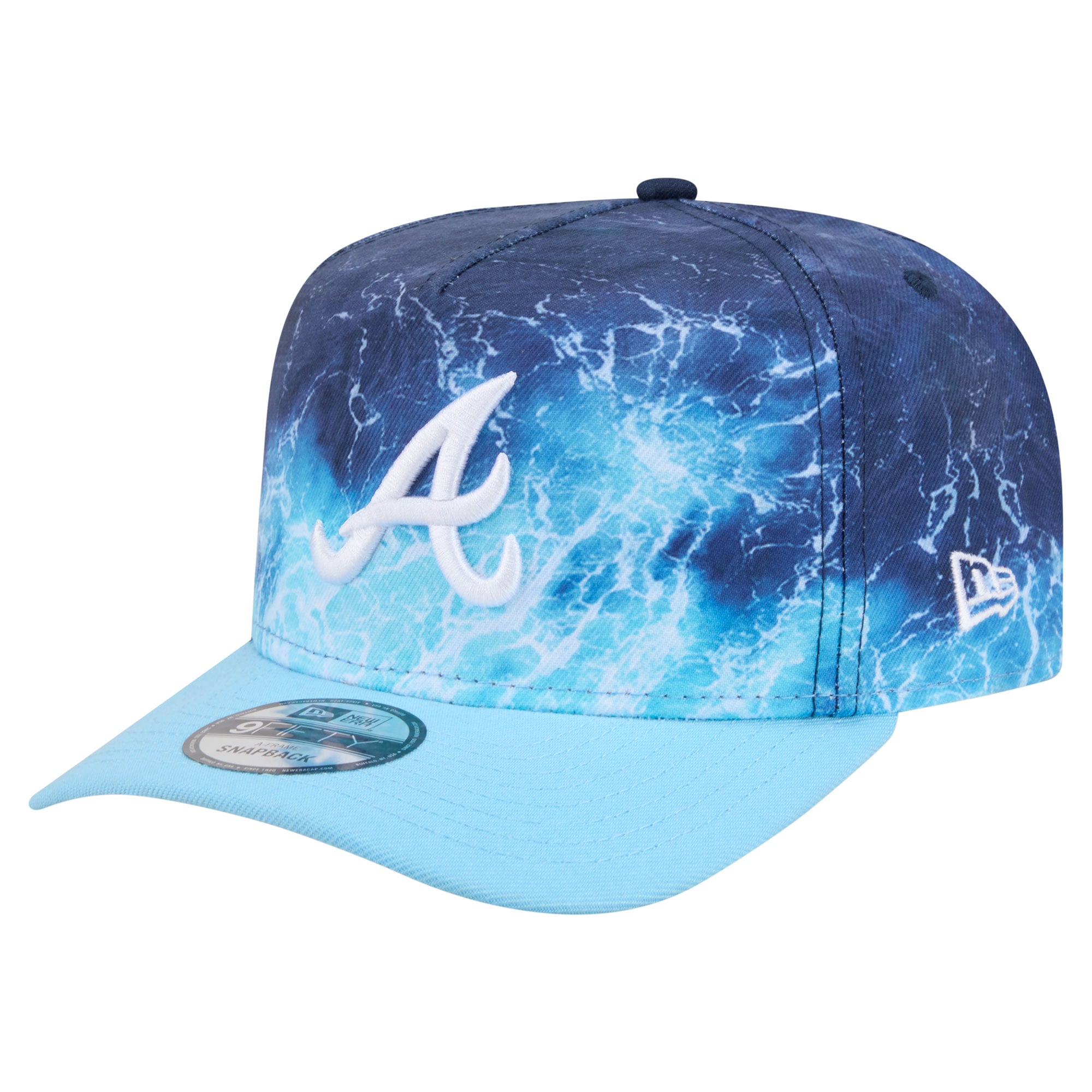 Men's New Era  Light Blue Atlanta Braves Deep Water Pre-Curved 9FIFTY A-Frame Snapback Hat