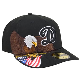 Men's New Era Black Los Angeles Dodgers Americana Bald Eagle Pre-Curved 59FIFTY Fitted Hat