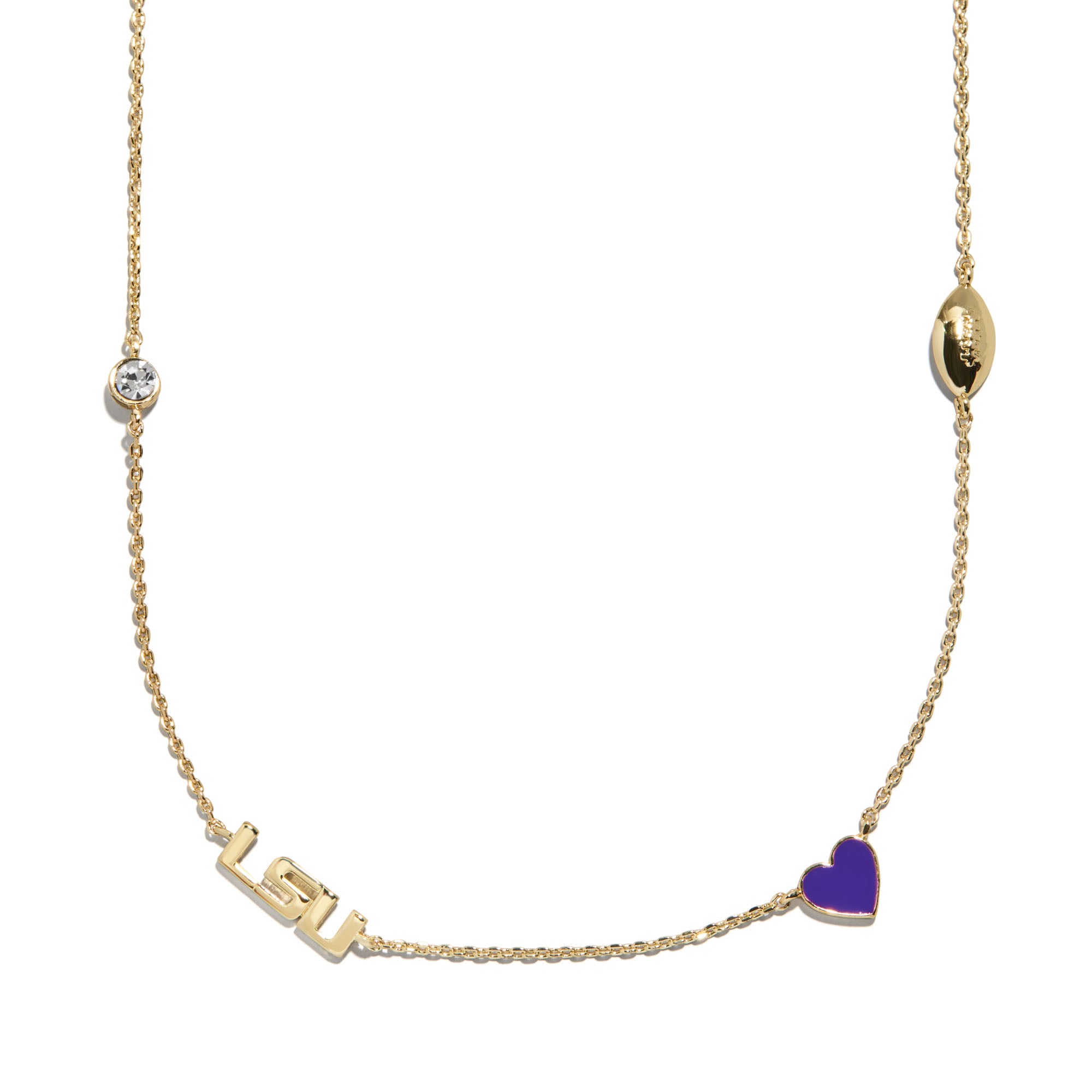 BaubleBar LSU Tigers Delicate Spaced Charm Necklace