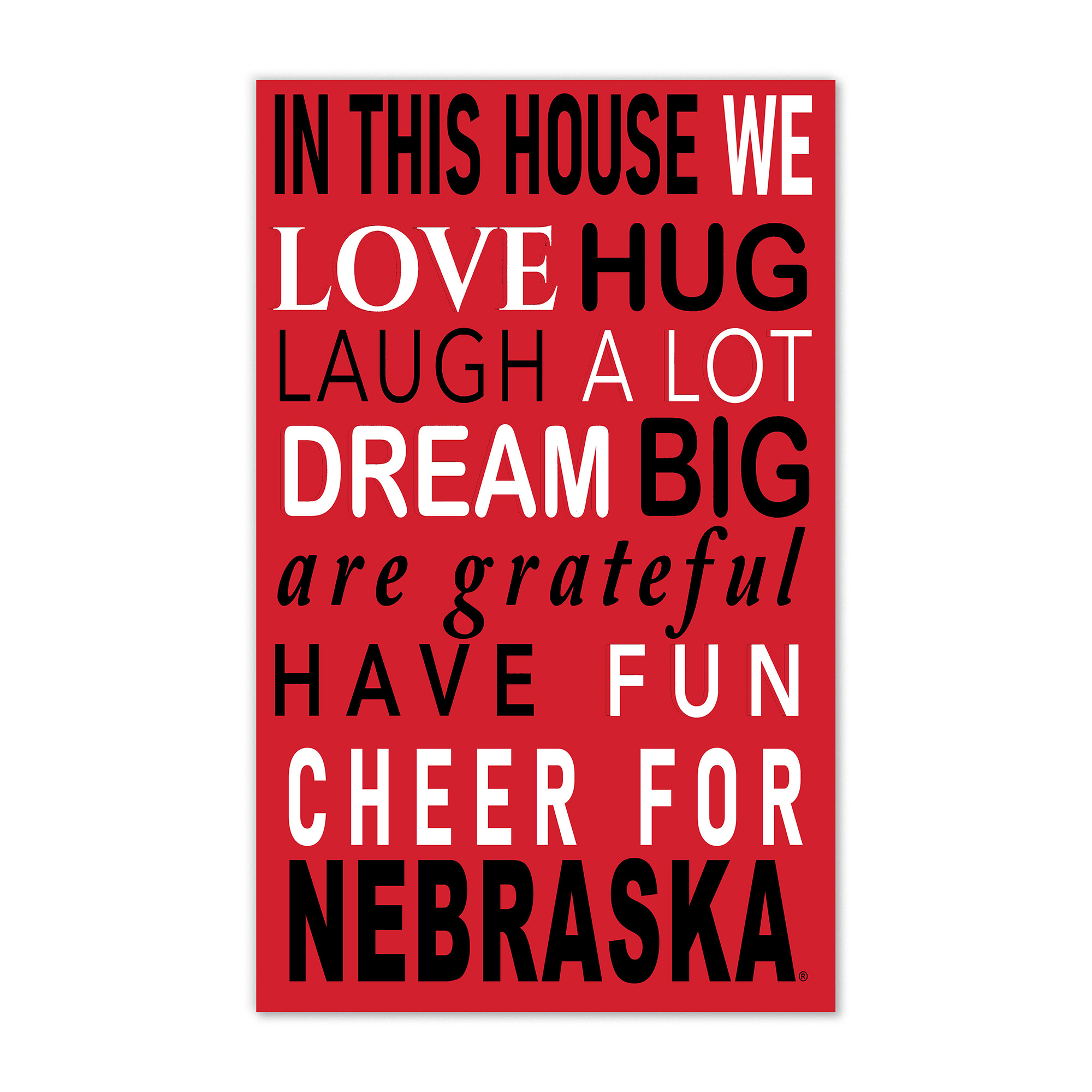 Nebraska Huskers 11" x 19" Briteline In This House Sign