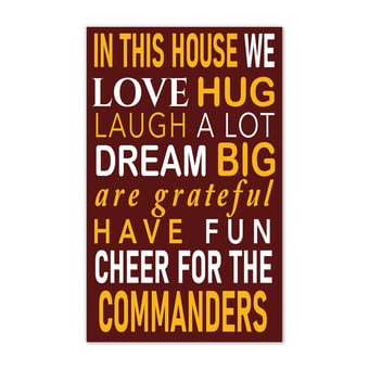 Washington Commanders 11" x 19" Briteline In This House Sign