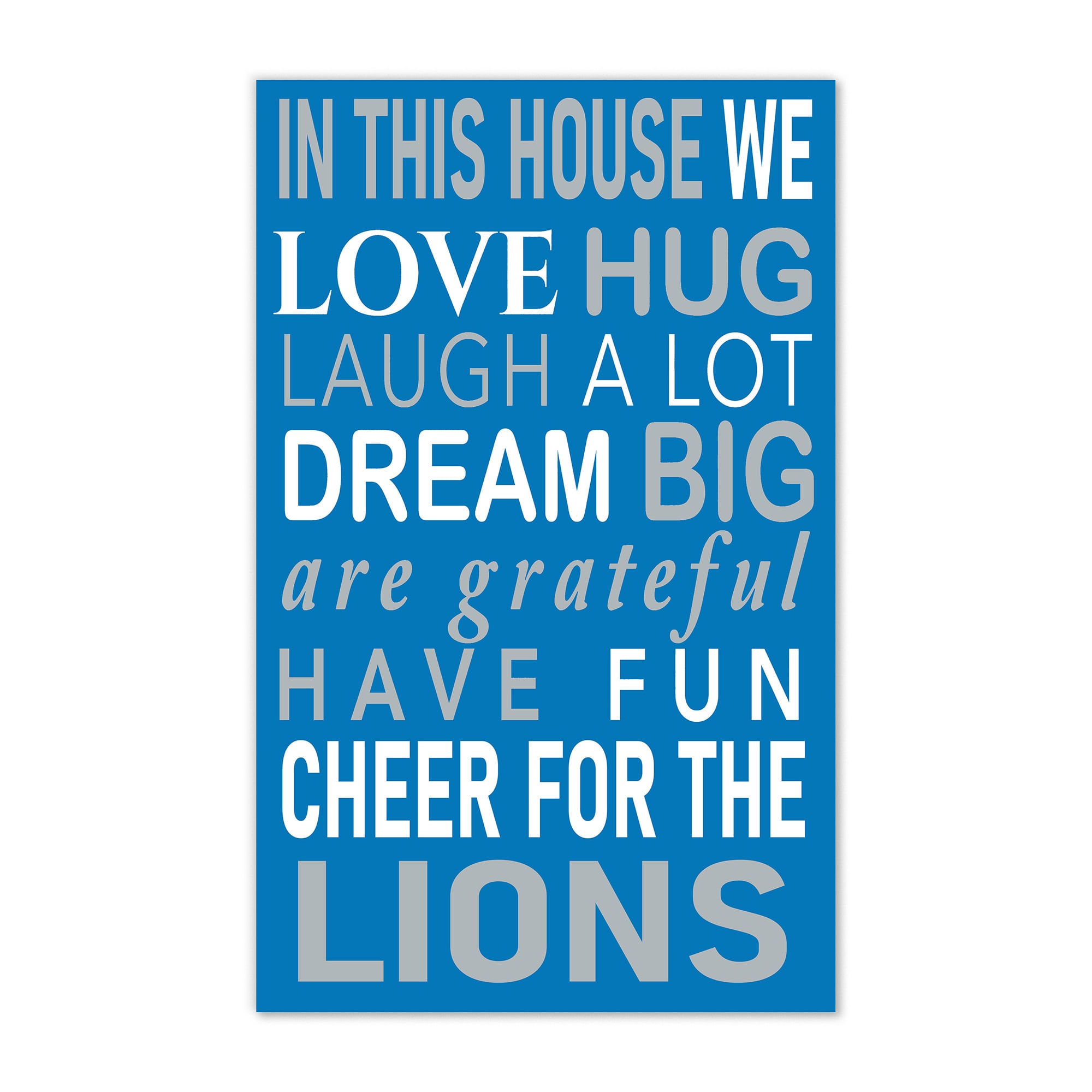 Detroit Lions 11" x 19" Briteline In This House Sign