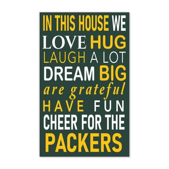 Green Bay Packers 11" x 19" Briteline In This House Sign