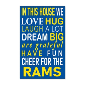 Los Angeles Rams 11" x 19" Briteline In This House Sign