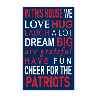 New England Patriots 11" x 19" Briteline In This House Sign