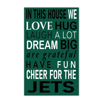 New York Jets 11" x 19" Briteline In This House Sign