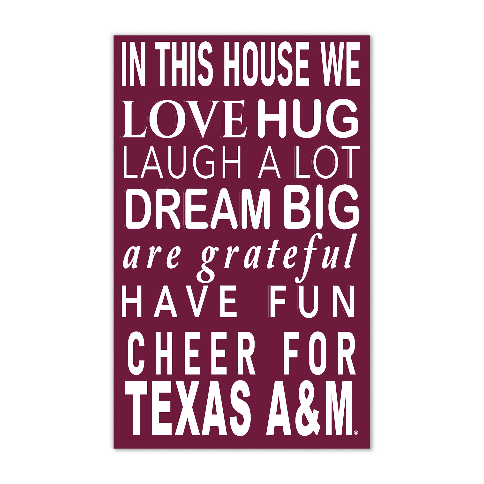 Texas A&M Aggies 11" x 19" Briteline In This House Sign