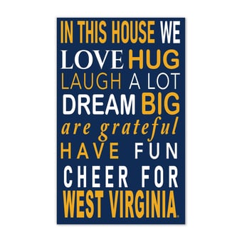 West Virginia Mountaineers 11" x 19" Briteline In This House Sign