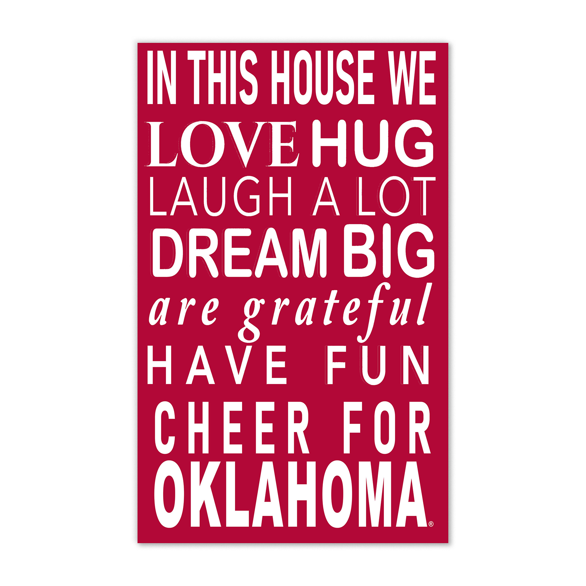 Oklahoma Sooners 11" x 19" Briteline In This House Sign