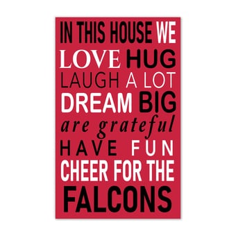 Atlanta Falcons 11" x 19" Briteline In This House Sign