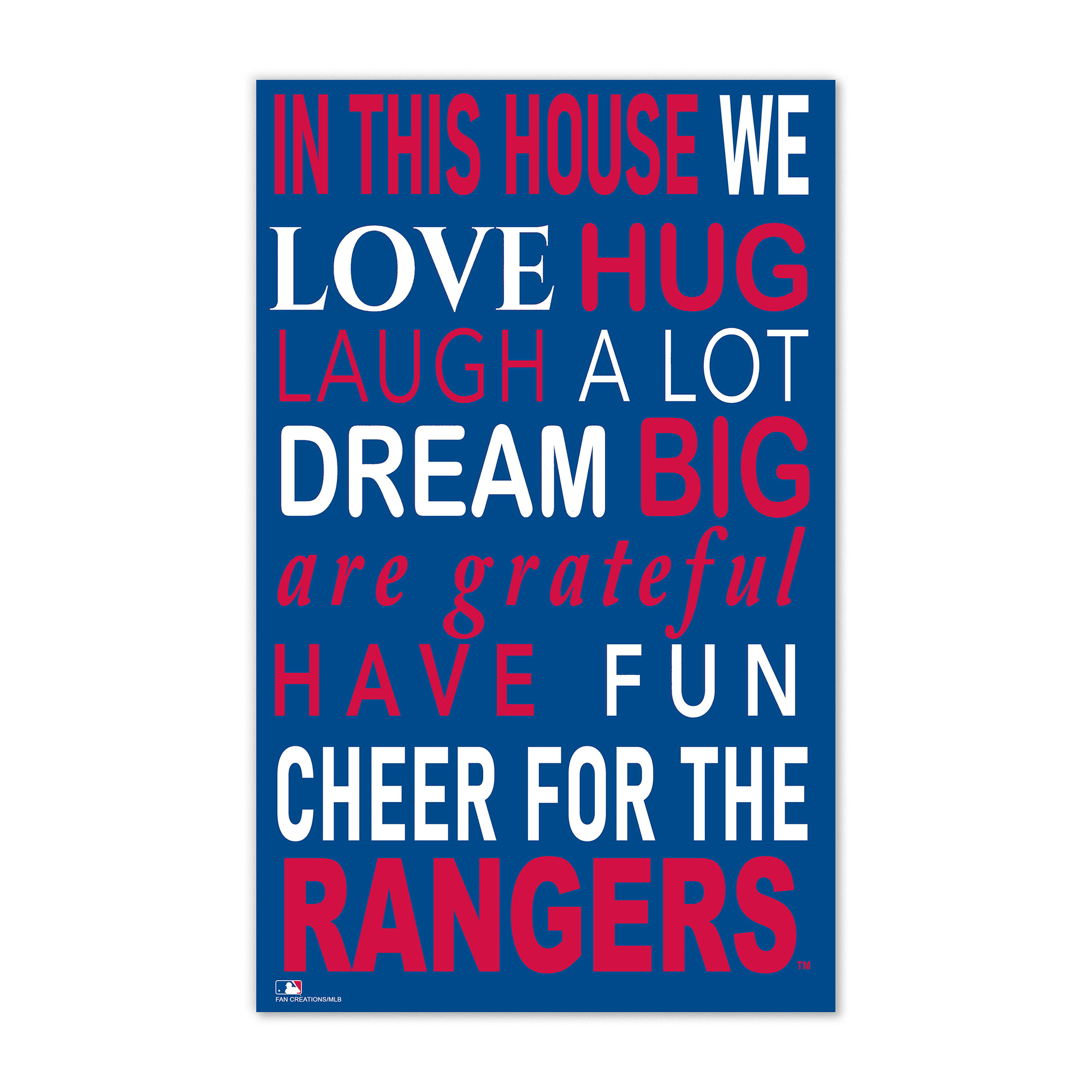 Texas Rangers 11" x 19" Briteline In This House Sign