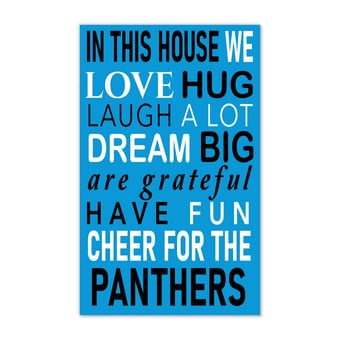 Carolina Panthers 11" x 19" Briteline In This House Sign