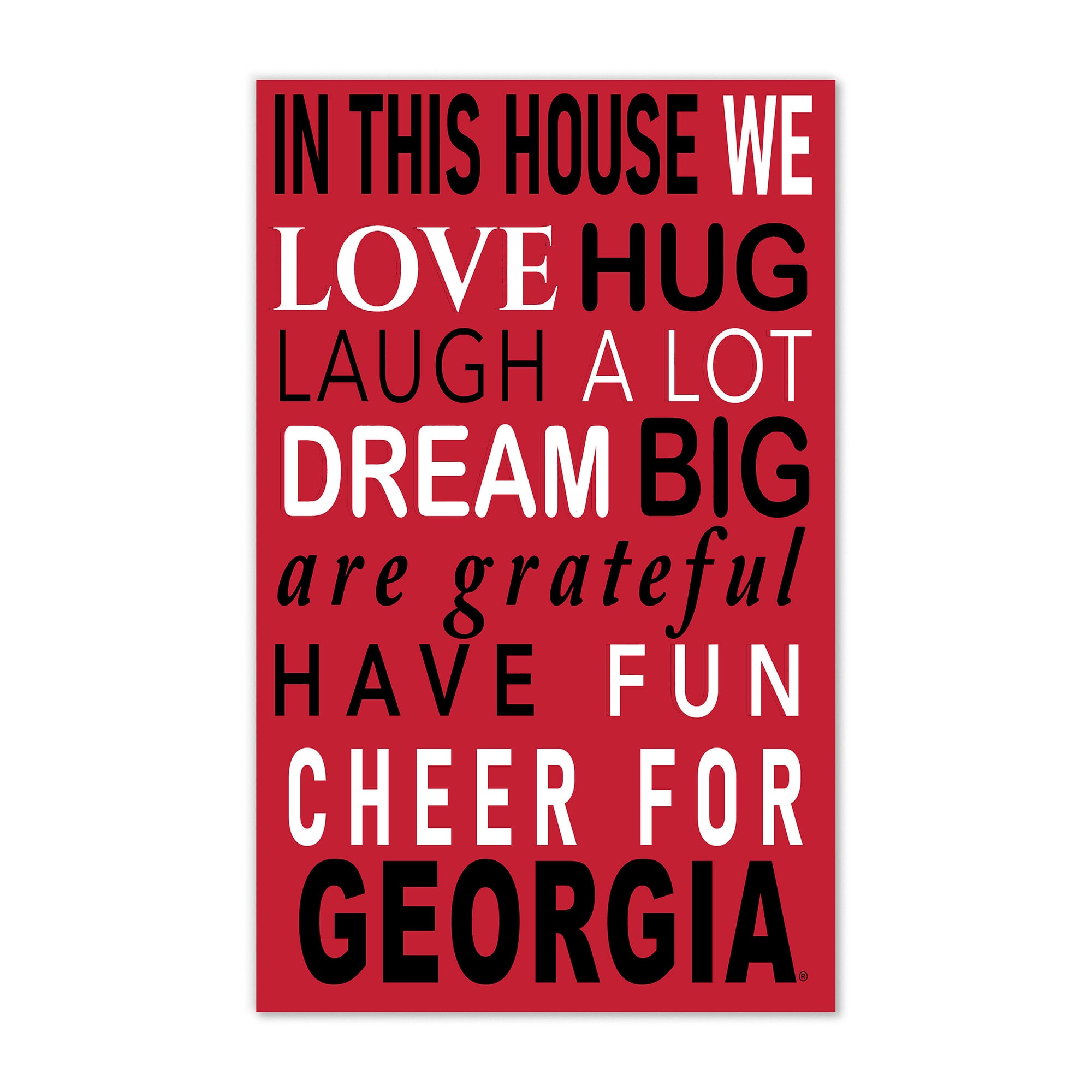 Georgia Bulldogs 11" x 19" Briteline In This House Sign