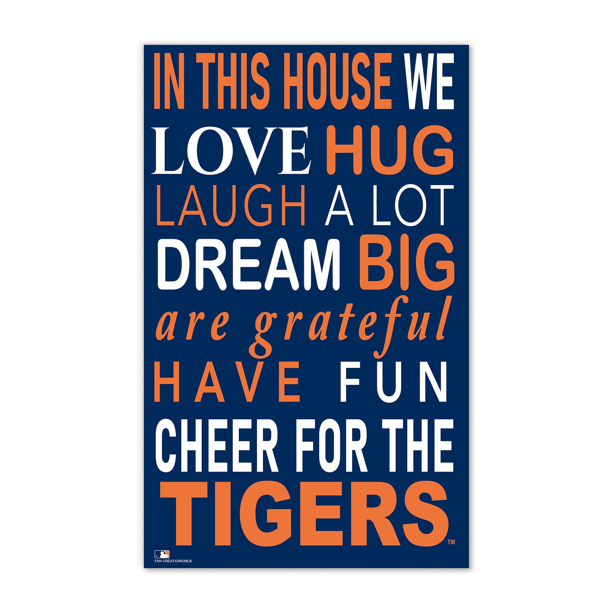Detroit Tigers 11" x 19" Briteline In This House Sign