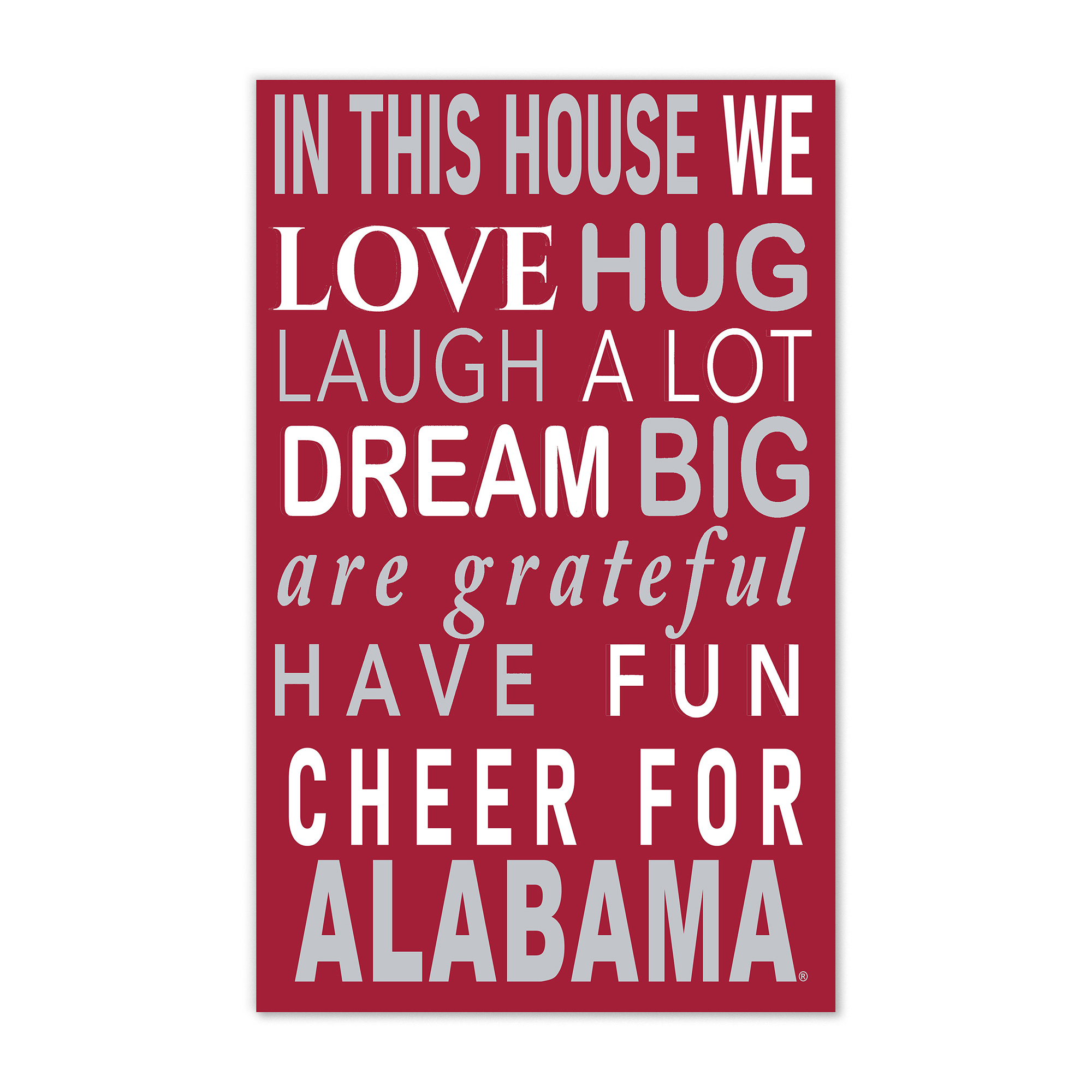 Alabama Crimson Tide 11" x 19" Briteline In This House Sign