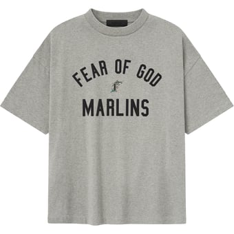 Men's Fear of God x MLB Heather Gray Florida Marlins 90's Fit T-Shirt