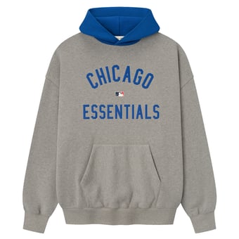 Men's Fear of God x MLB Warm Heather Gray/Royal Chicago Cubs Sport Fit Hoodie