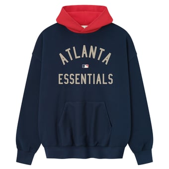 Men's Fear of God x MLB Navy/Red Atlanta Braves Sport Fit Hoodie