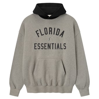 Men's Fear of God x MLB Warm Heather Gray/Black Florida Marlins Sport Fit Hoodie