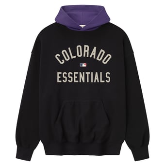 Men's Fear of God x MLB Heather Black/Purple Colorado Rockies Sport Fit Hoodie