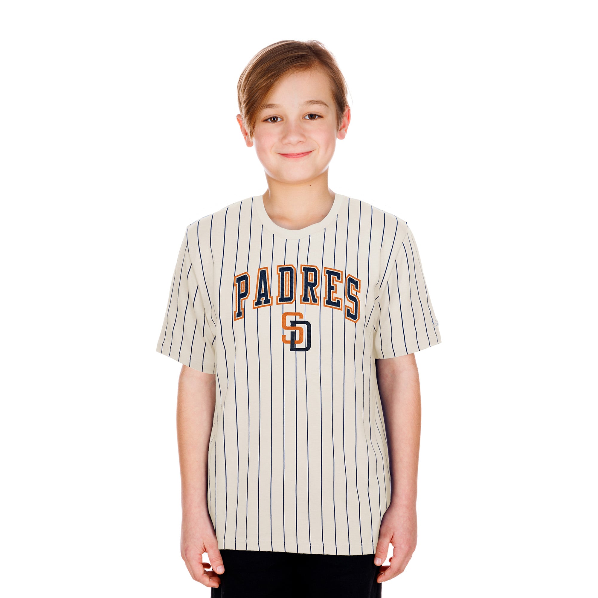 Youth New Era  Cream San Diego Padres 2026 City Connect Pinstripe T-Shirt