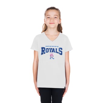 Girls Youth New Era  White Kansas City Royals 2026 City Connect Flip Sequin V-Neck T-Shirt