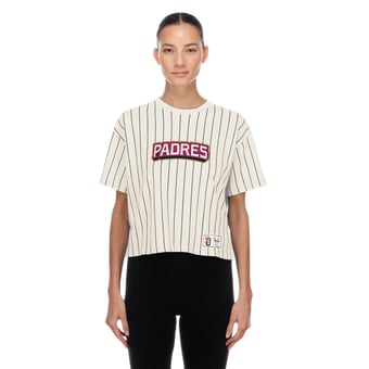 Women's New Era White San Diego Padres 2026 City Connect Pinstripe T-Shirt