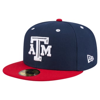 Men's New Era Navy/Red Texas A&M Aggies On-Field Baseball Fitted Hat