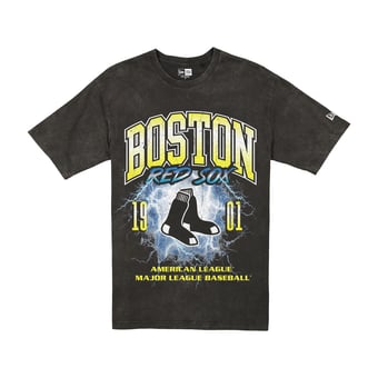 Men's New Era Black Boston Red Sox Lightning Round Mineral Wash T-Shirt