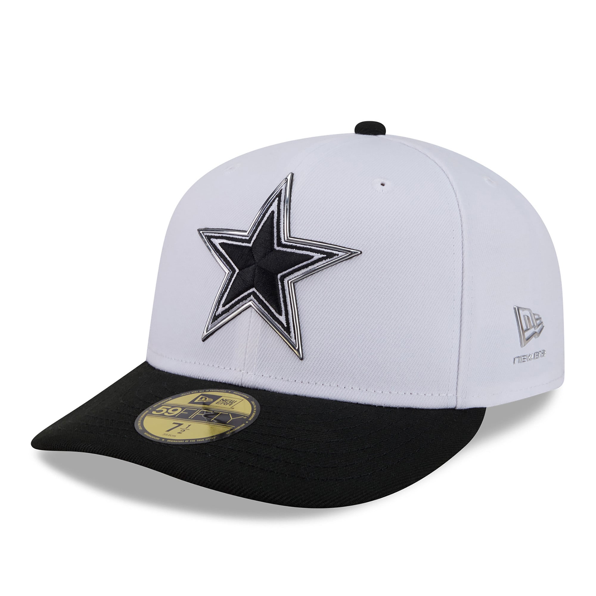 Men's New Era White/Black Dallas Cowboys 2026 NFL Draft Pre-Curved 59FIFTY Fitted Hat