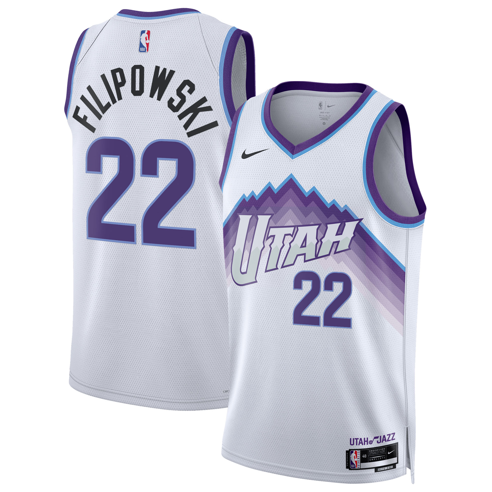 Unisex Nike Kyle Filipowski White Utah Jazz Swingman Jersey - Association Edition