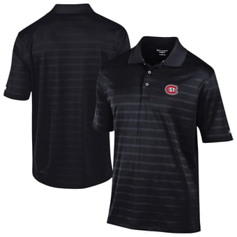 Men's Champion Black St. Cloud State Huskies Relaxed Fit Textured Solid Polo