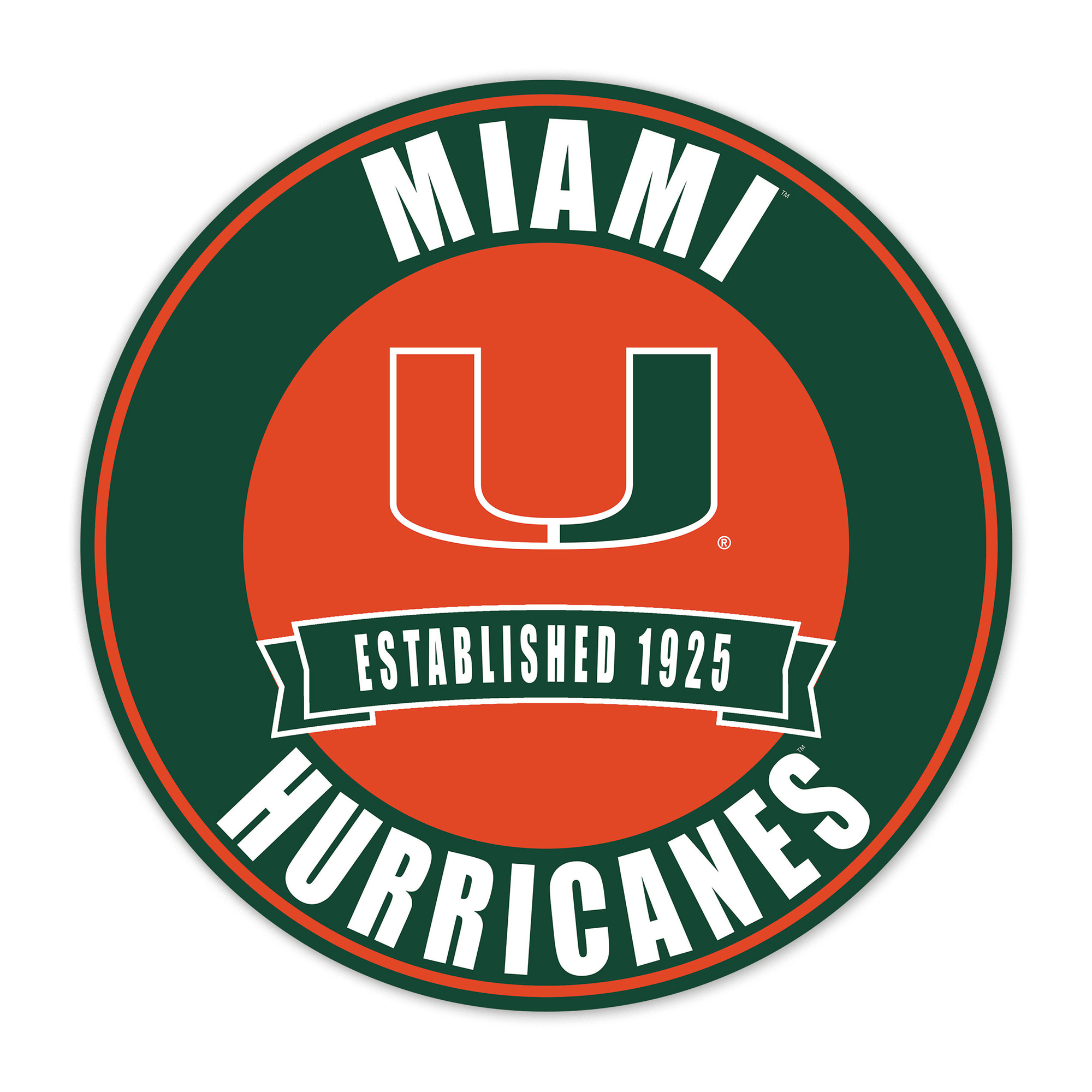 Miami Hurricanes 24" Circle with Banner