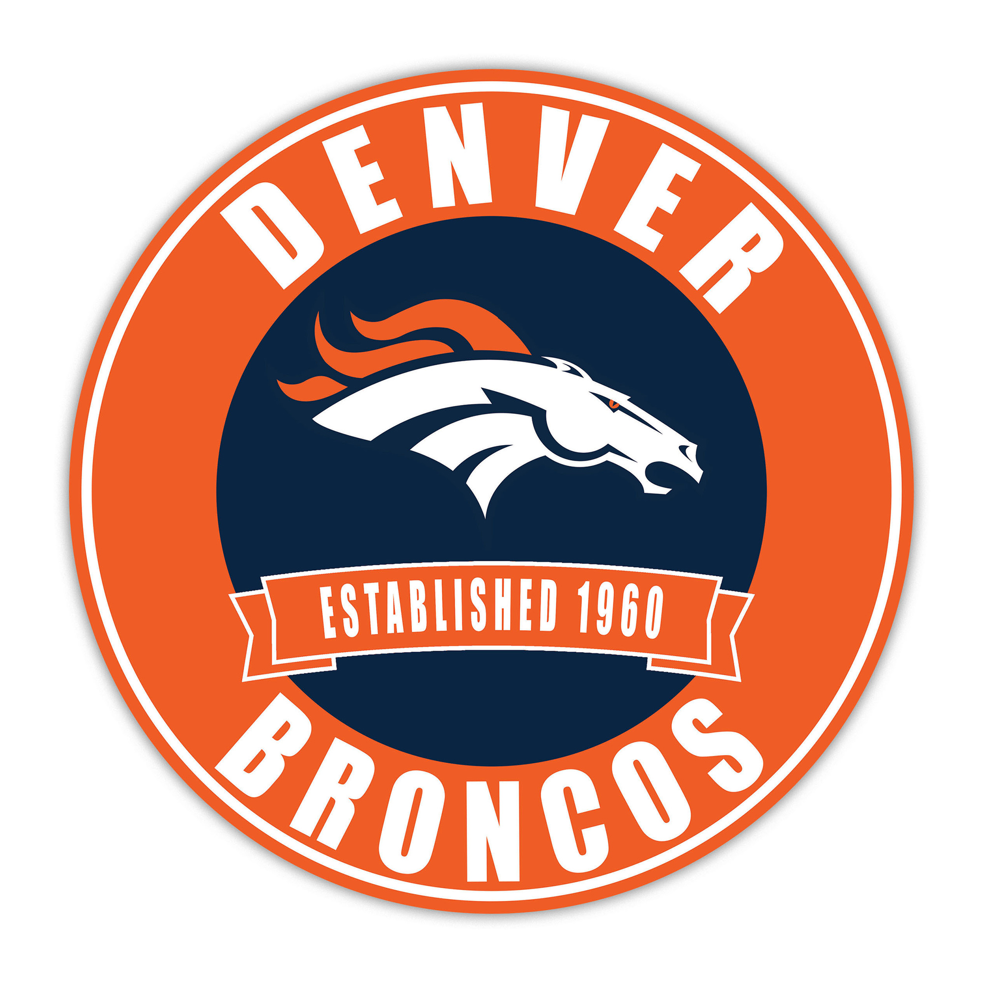 Denver Broncos 24" Circle with Banner