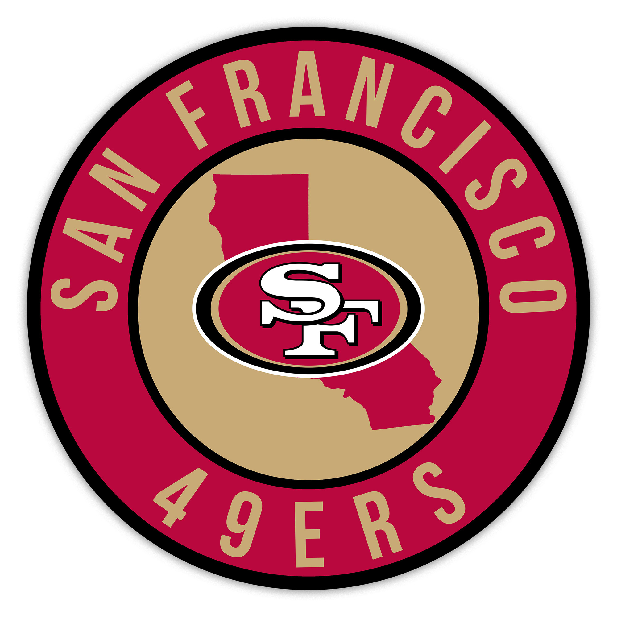 San Francisco 49ers 15" State Circle Sign