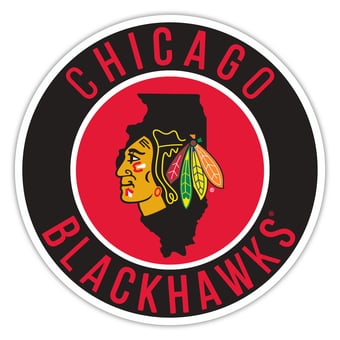 Chicago Blackhawks 15" State Circle Sign