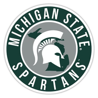 Michigan State Spartans 15" State Circle Sign