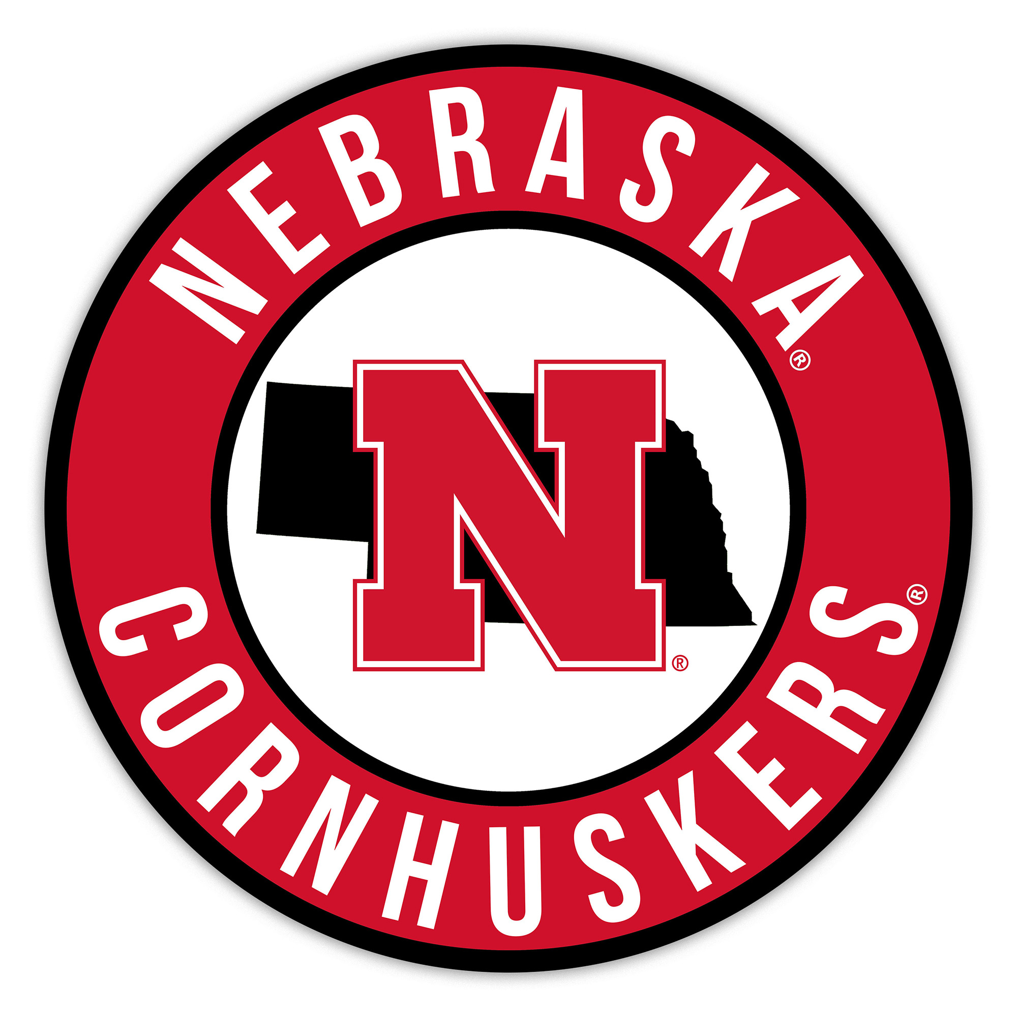 Nebraska Huskers 15" State Circle Sign