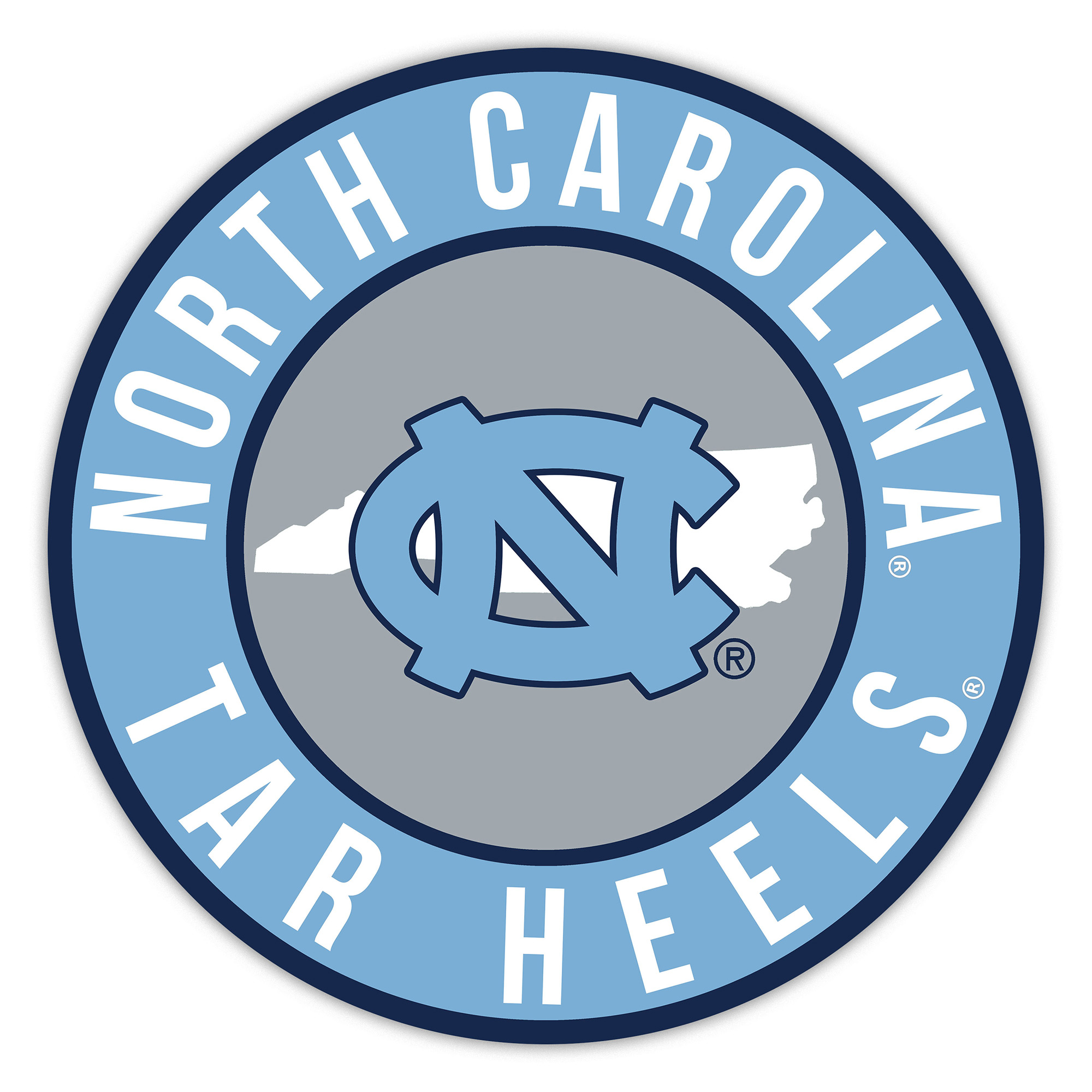 North Carolina Tar Heels 15" State Circle Sign