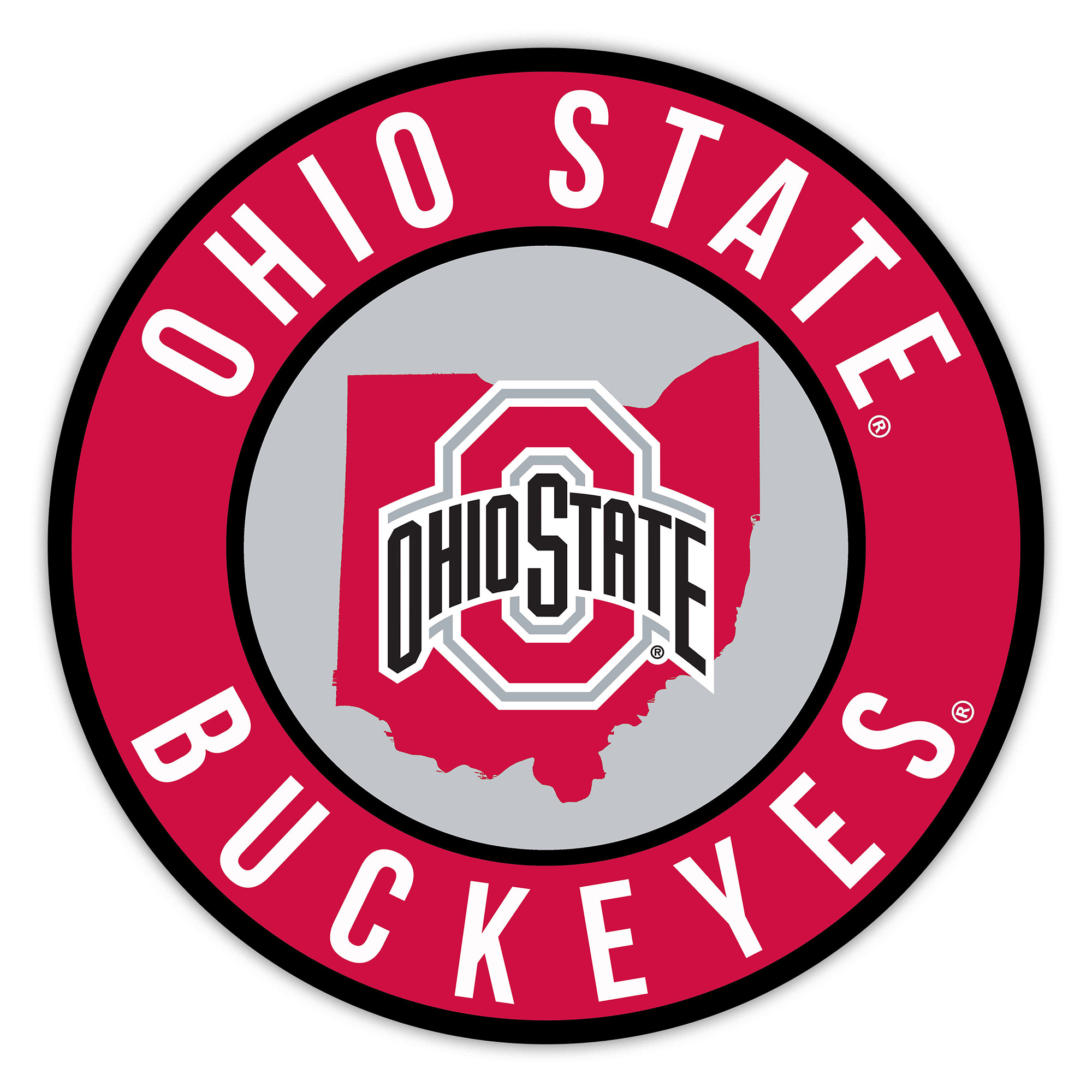 Ohio State Buckeyes 15" State Circle Sign